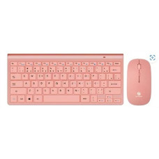 KIT TECLADO E MOUSE WIRELESS ROSA