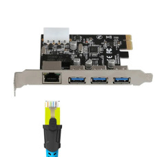 PLACA DE REDE PCI-E + 3 USB 3.0