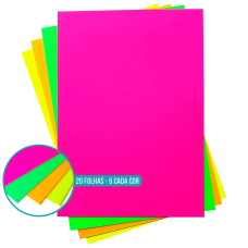 PAPEL MIX 4 CORES NEON 180GRS A4 C/20FLS